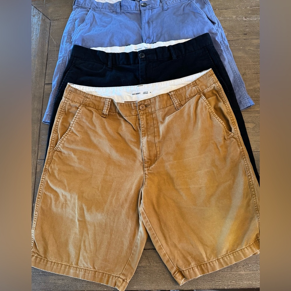 Men's Casual Shorts Set - Tan, Black, Blue